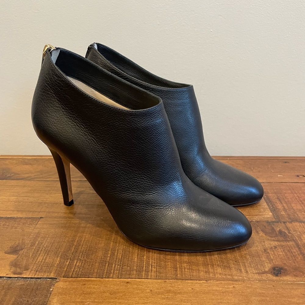 Jimmy Choo Rooney Black Leather Platform Booties 37 1/2